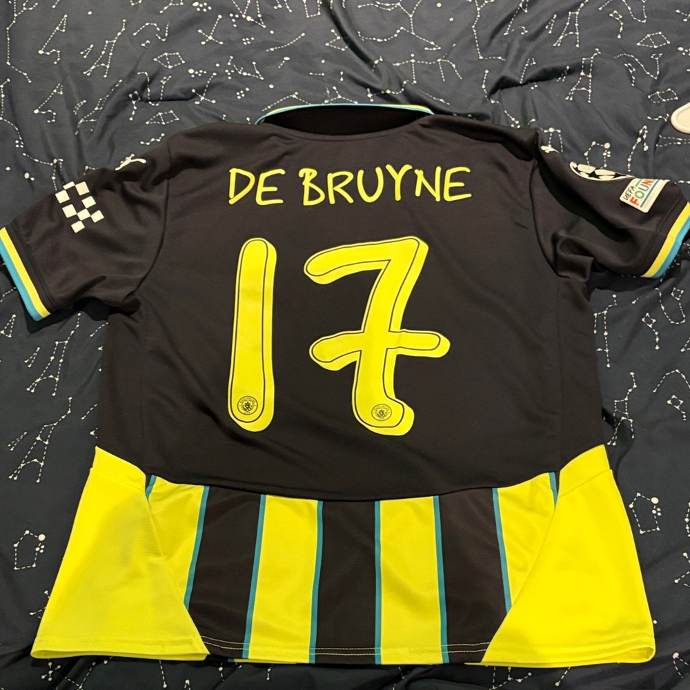 Black and Yellow Soccer Jersey Man City